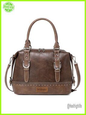 Western Doctor Bag Top Handle Barrel Satchel Purse Detachable Strap